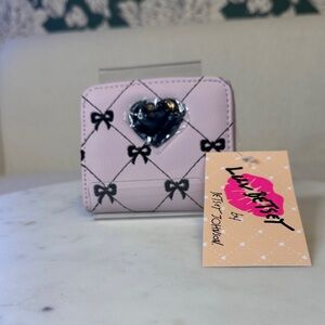 Betsey Johnson Pink Wallet with Bow Accents